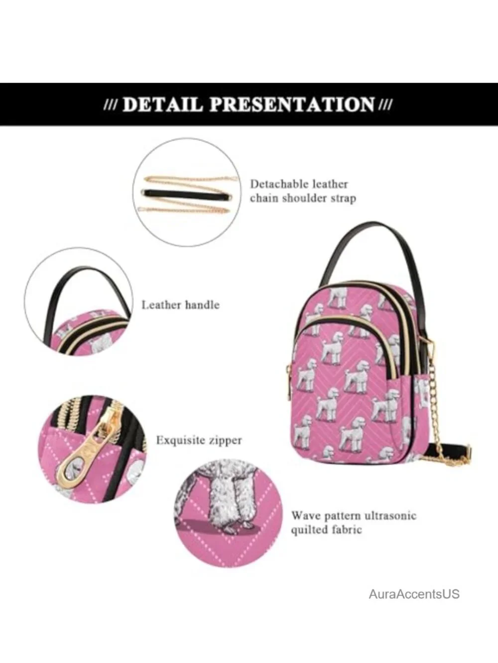 Crossbody Cell Phone Quilted Purse Lightweight Handbag Shoulder Bag